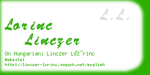 lorinc linczer business card